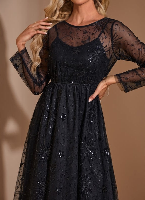 Robe de Soirée Étoilée Noire - gallery 3