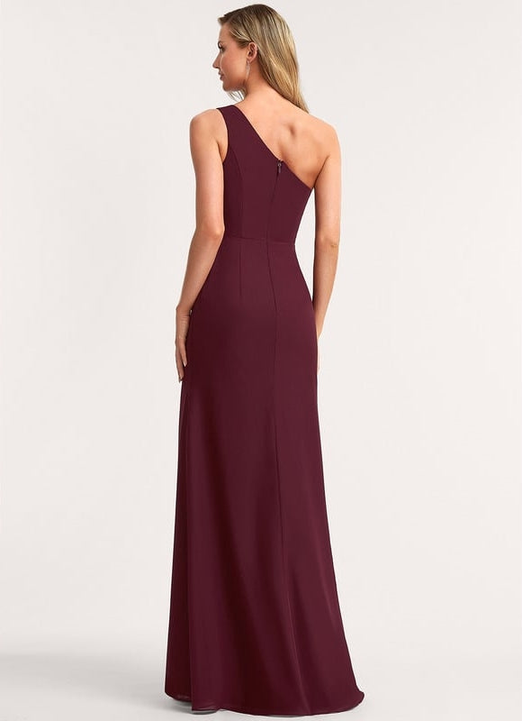 Robe de Soirée Asymétrique Bordeaux - gallery 3
