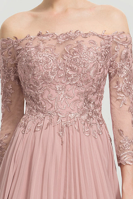 Robe de Soirée Satinée Rosée - gallery 3