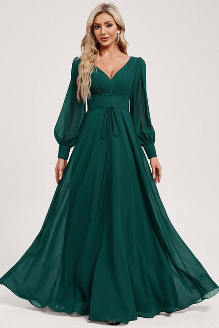 Robe de Soirée Mousseline Beige