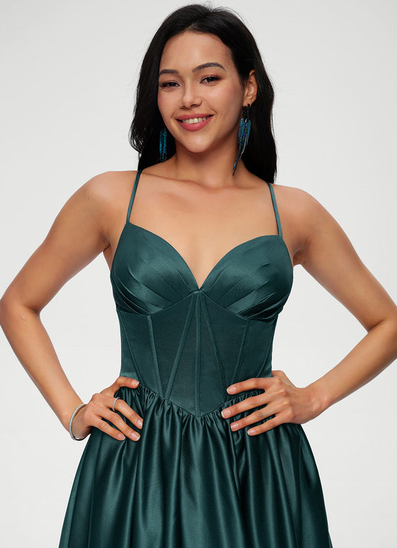 Robe de Soirée Émeraude Satinée - gallery 4