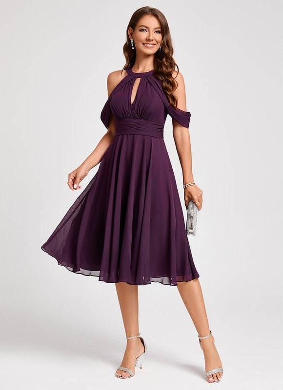 Robe de Soirée Violet Éclat Flottant - gallery 2