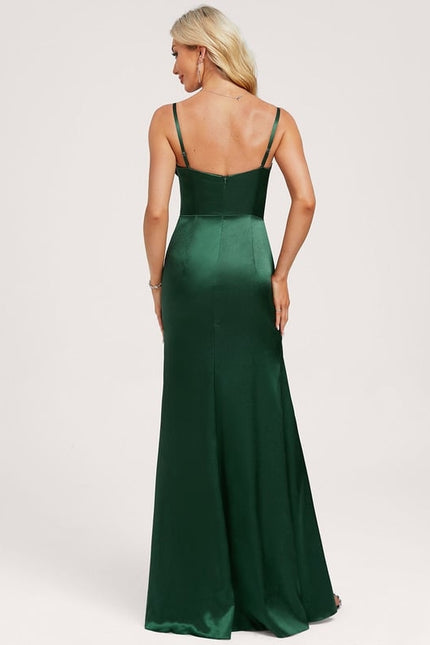 Robe de Soirée Émeraude Satinée Chic - gallery 5