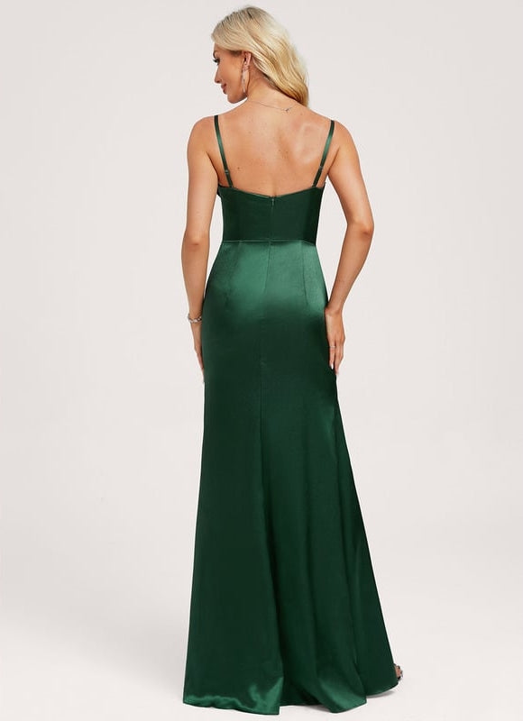 Robe de Soirée Émeraude Satinée Chic - gallery 5