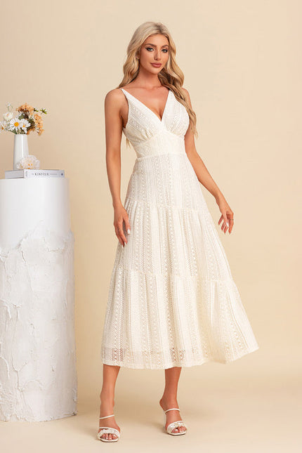 Robe de Soirée Écrue Texturée - gallery 3