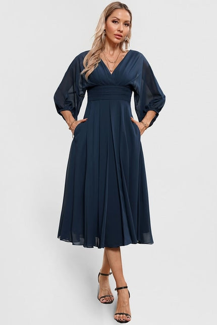 Robe de Soirée Florale Marine - gallery 3