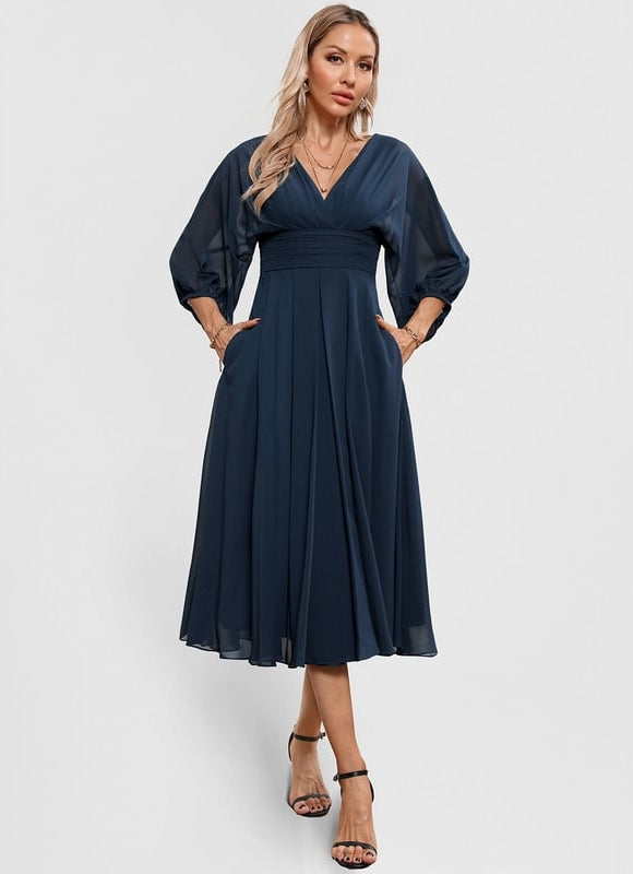 Robe de Soirée Florale Marine - gallery 3