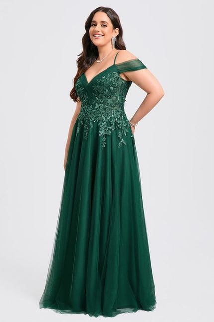 Robe de Soirée Tulle Émeraude - gallery 6