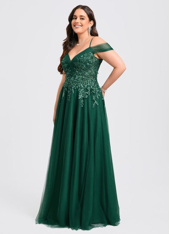 Robe de Soirée Tulle Émeraude - gallery 6