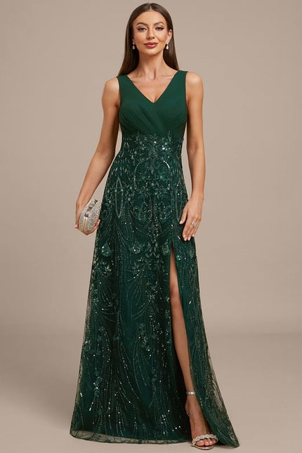 Robe de Soirée Émeraude Éclatante