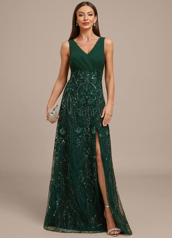 Robe de Soirée Émeraude Éclatante