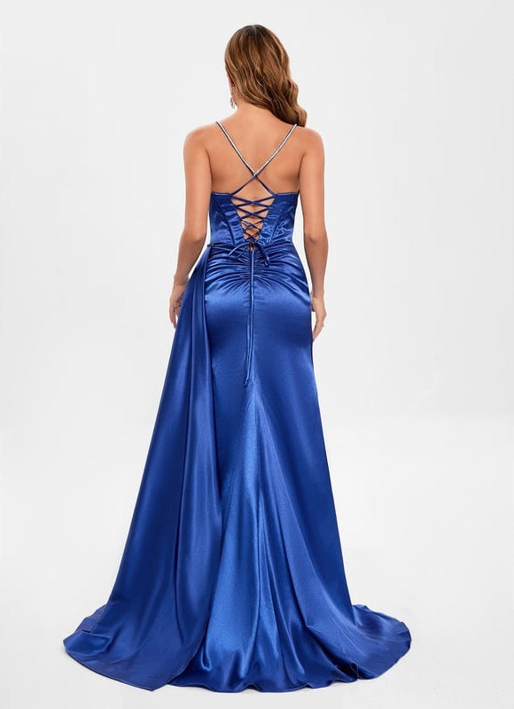 Robe de Soirée Velours Céleste - gallery 1
