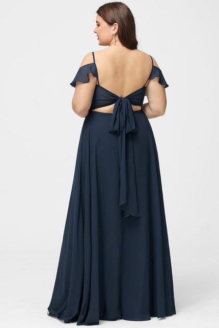 Robe de Soirée Mousseline Beige - gallery 9