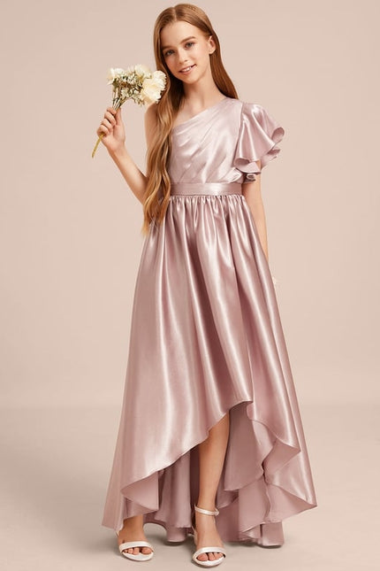Robe De Soirée Asymétrique Rose - gallery 2