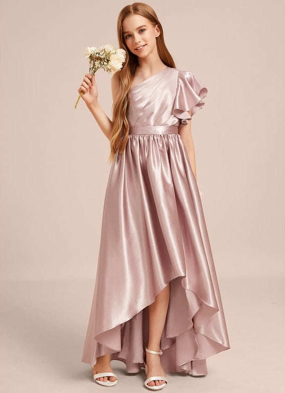 Robe De Soirée Asymétrique Rose - gallery 2