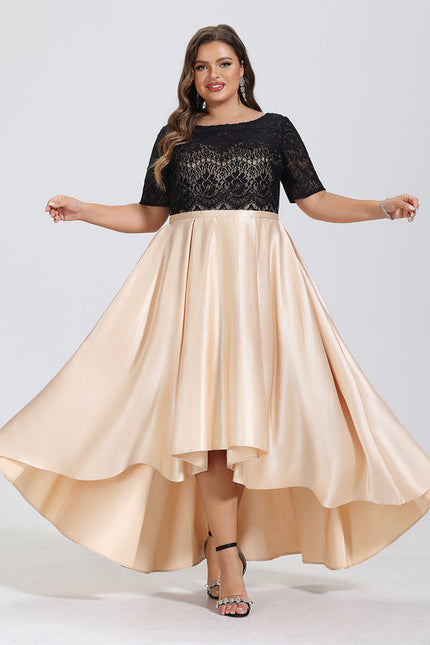 Robe de Soirée Satin Noir Doré - gallery 7