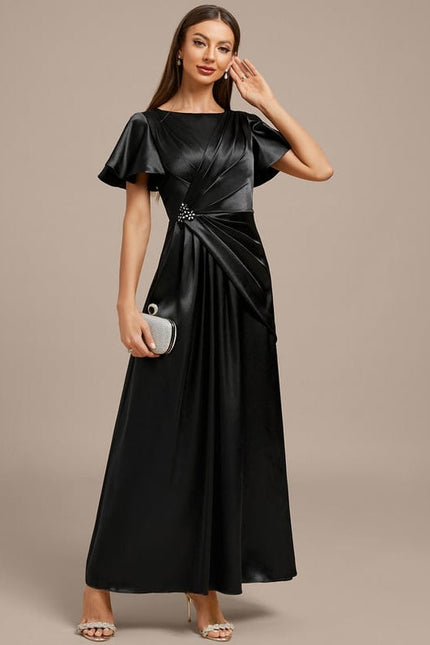Robe de Soirée Satin Noir Chic - gallery 5