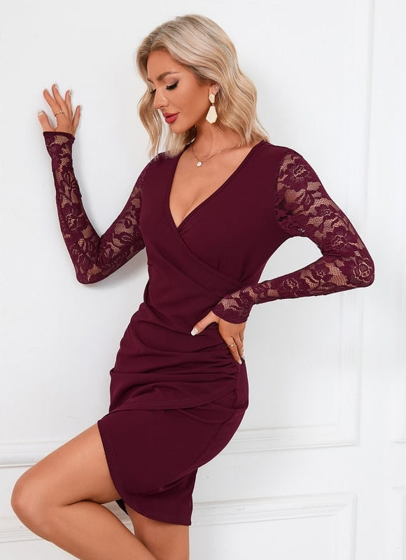 Robe De Soirée Moulante Manche Longue - gallery 4