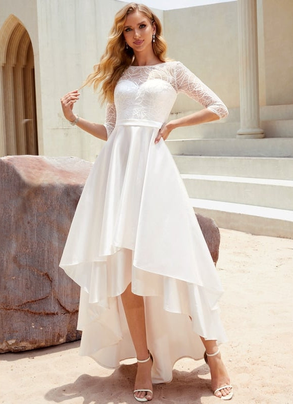 Robe De Soirée Asymétrique Blanche