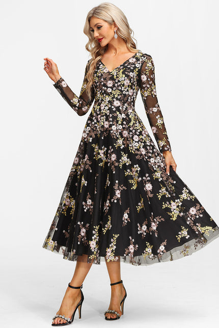 Robe de Soirée Florale Nocturne - gallery 3