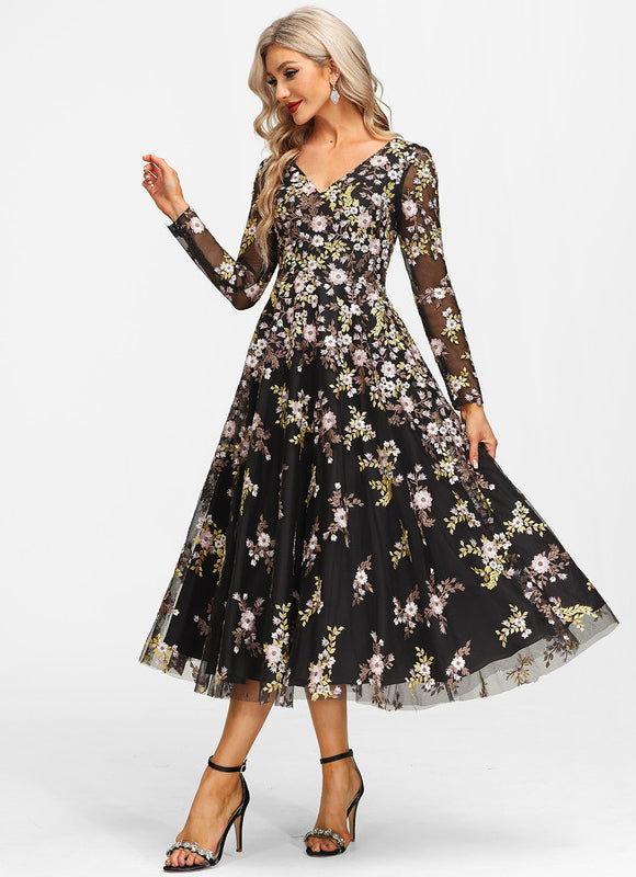 Robe de Soirée Florale Nocturne - gallery 3