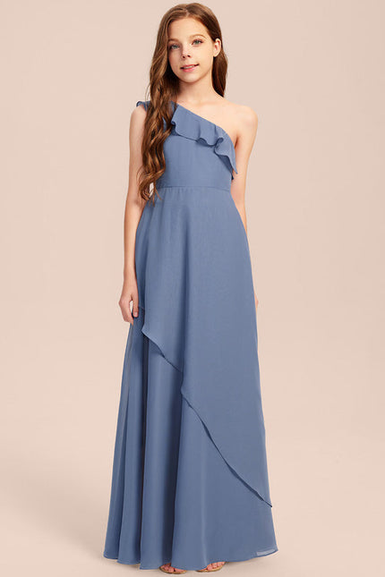 Robe de Soirée Bleu Chiffon Élégant - gallery 6
