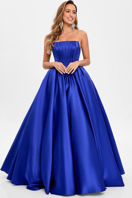 Robe de Soirée Satin Luxe Bleu