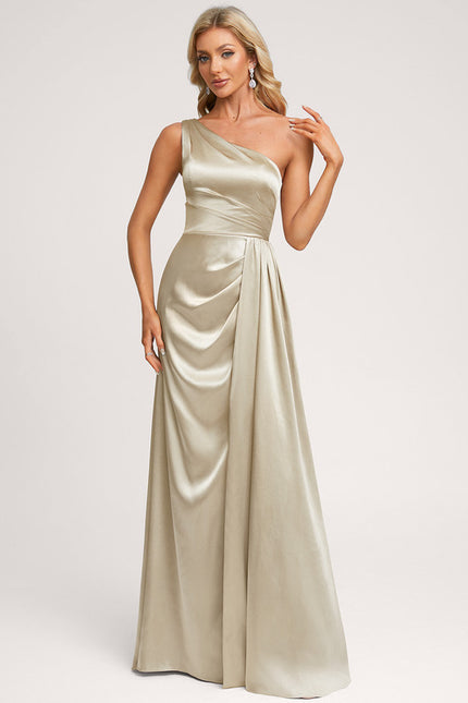Robe de Soirée Bleu Satiné Élégant