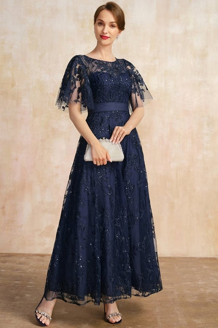 Robe de Soirée Élégance Marine Dentelle - gallery 4