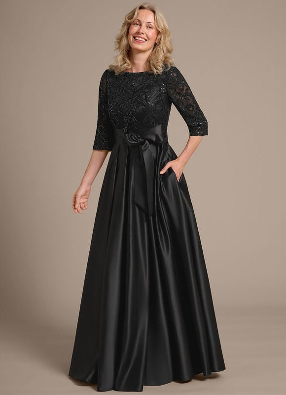 Robe De Soirée Soie Et Dentelle