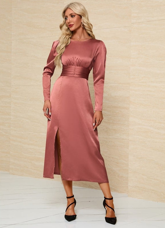 Robe de Soirée Satinée Sage