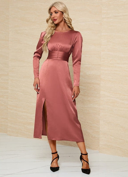 Robe de Soirée Satinée Sage