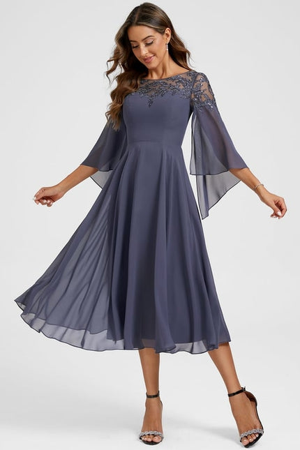 Robe de Soirée Fluide Mauve