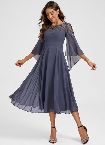 Robe de Soirée Fluide Mauve