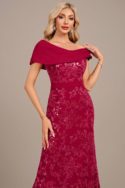 Robe de Soirée Rouge Floral Chic - gallery 1