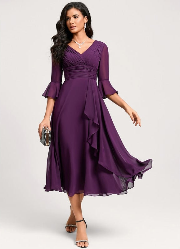 Robe de Soirée Florale Marine - gallery 7