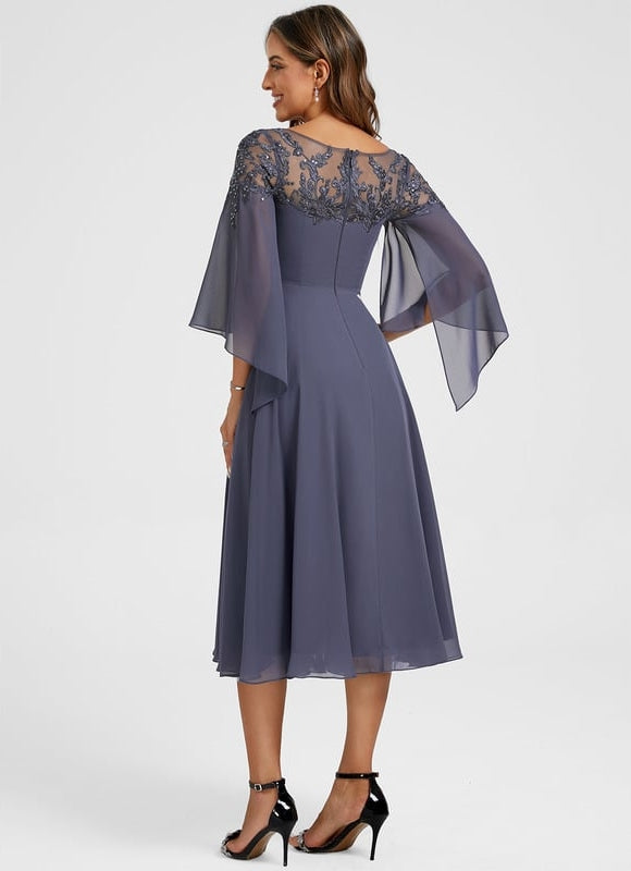 Robe de Soirée Fluide Mauve - gallery 6