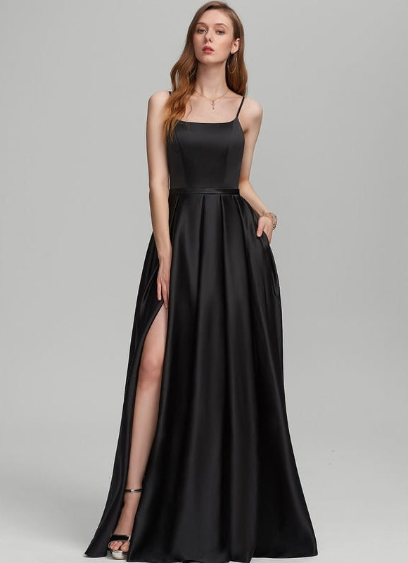 Robe De Soirée Longue Noire Fendue
