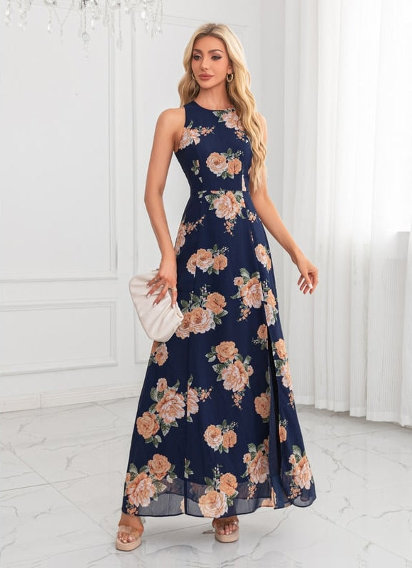Robe de Soirée Fleur Marine Chic - gallery 1