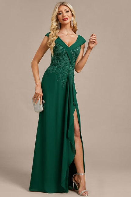 Robe de Soirée Émeraude Drapée - gallery 5