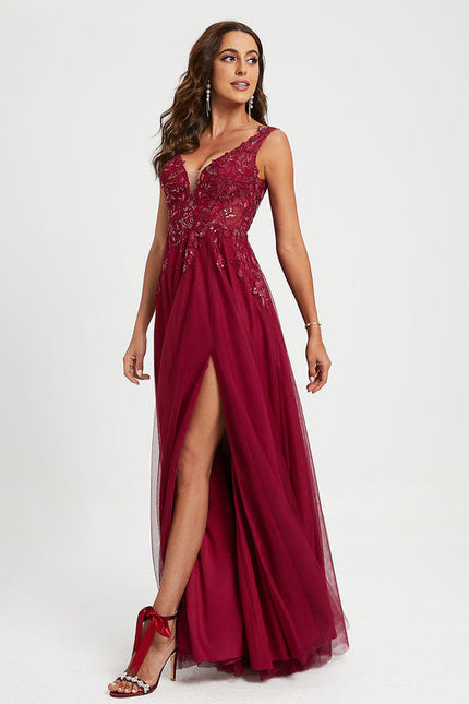 Robe de Soirée Satin Rubis - gallery 2