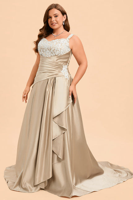 Robe de Soirée Satin Éclat Doré - gallery 9