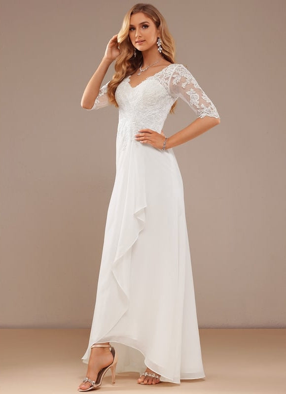 Robe De Soirée En Soie Blanche - gallery 6