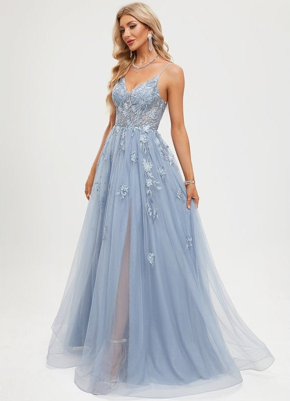 Robe de Soirée Céleste Fleurie - gallery 1