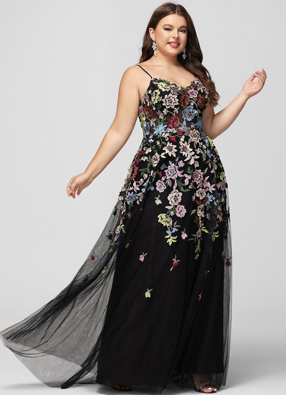 Robe de Soirée Éclat Floral Noir - gallery 6