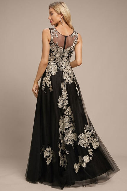 Robe de Soirée Tulle Noir Étoilé - gallery 3
