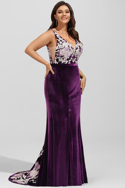 Robe de Soirée Velours Violet Éclat - gallery 5