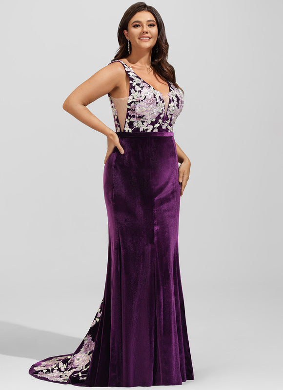 Robe de Soirée Velours Violet Éclat - gallery 5