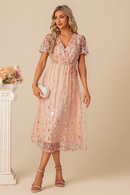 Robe De Soirée Dentelle Rose