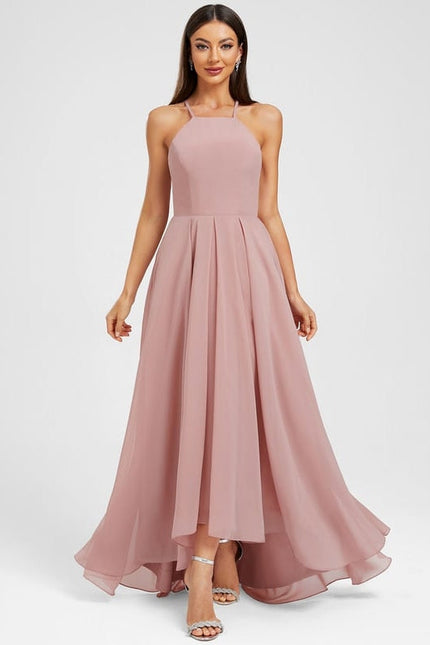Robe de Soirée Mousseline Rose